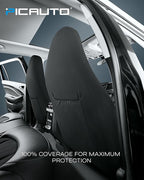 PIC AUTO Car Seat Covers - High Back Front Seat Covers, Sports Carbon Fiber Mesh Design, Universal Fit, Airbag Compatible (Re