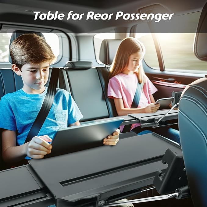 Paffenery Large Car Steering Wheel Tray Back Seat Headrest Tray with Phone Holder, Steering Wheel Desk Food Table for Car Laptop Mount Steering Wheel for Large SUVs, Trucks & Vans,14"