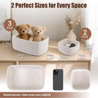 5-Pack Small Woven Rope Storage Baskets – 2 Sizes Organizer Bins for Closet, Shelf, Bookshelf, Nursery, Changing Table, Fabri