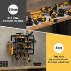 YYR 4 Layer Power Tool Organizer Wall Mount, Cordless Drill Hanger Storage Rack, Battery Tools Holder with Charging Station S