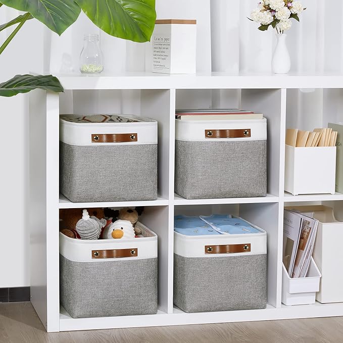 DULLEMELO Fabric Baskets for Storage, Office, Home,Nursery,Organizing Baskets for Shelves, Bedroom, Toys,Gift,Fabric Storage 