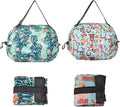 Foldable Reusable Tote Bags - Thickened 210D Nylon Waterproof Grocery Shopping Bag with Zipper & Adjustable Strap