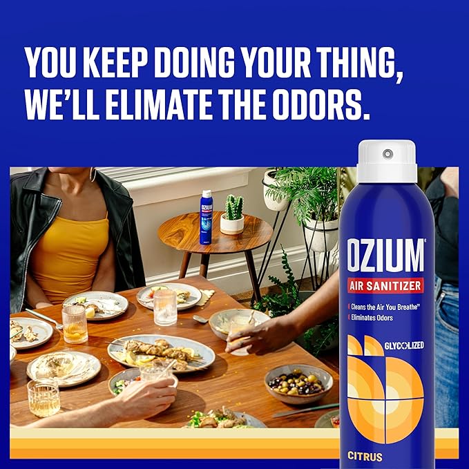Ozium Air Sanitizer Spray - Room Odor Eliminator for Home, Car, and Office - Citrus - 8 oz Can - 1 Pack