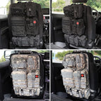 MAIKER Tactical Car Seat Back Organizer, Upgrade Tactical Vehicle Panel Organizer with 5 Detachable Molle Pouch, Universal fits for Most of Vehicle Black