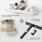Heimlove 24 Inch Floating Shelves for Wall,Mounted Storage Wood Shelves with Invisible Brackets Hanging Shelf for Bedroom,Liv