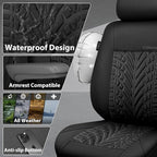 CAR PASS Neoprene Waterproof Seat Covers Full Sets, Wetsuit Car Seat Covers 5 Seats Universal Fit for Vans, Truck, SUV, 3D Ty