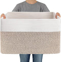 JMvicyroam Woven Blanket Basket,96L Large Storage Bin for Blankets Toys Clothes,Decorative Rope Basket for Living Room Bedroo