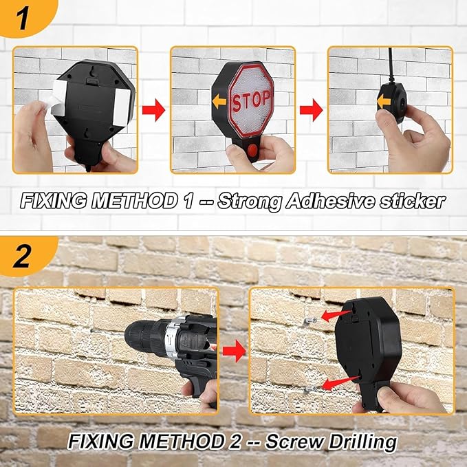 Feekoon 2 Pack Adjustable Garage Parking Sensor with LED Display – No-Drill Parking Aid for Cars, SUVs & Pickups, Set Stop Di