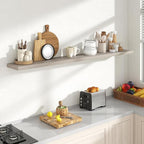 72 Inch Floating Shelves, 8 Inch Deep Floating Shelves for Wall, Hanging Shelf with Invisible Brackets, Deep Shelves for Bath