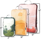 TRIPPED XL Compression Packing Cubes — 7-Piece Set for Checked Luggage | Extra-Large (15.7"×11"×4") + Large + Small + Tube + 