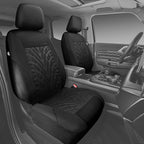 CAR PASS Car Seat Covers Two Front Only for Car, 3D Tyre Print Automotive Interior Covers, Airbag Compatible, Quick Setup Uni