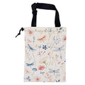 Car Garbage Bag Watercolor Flowers and Dragonflies Hanging Canvas Car Trash Bag Drawstring Car Back Seat Organizer for Car Back Front Seat Console with Adjustable Buckle