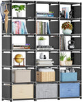 Mavivegue Book Shelf, 18 Cube Storage Organizer, DIY Bookcase, Metal Cube Bookshelf, Cubbies Closet Storage Organizer Shelves