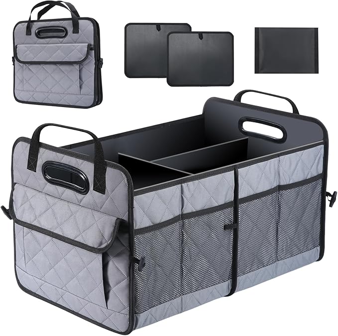 Car Trunk Organizer, 75L Large Capacity Waterproof Auto Storage with Non-Slip Bottom Strips, Collapsible Cargo Organizer for Su