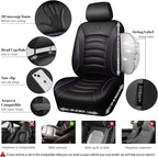 CAR PASS 3D Foam PU Leather Car Seat Covers, Universal Seat Covers Front 2 for Trucks SUV Sedan Automotive Seat Covers Armres