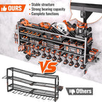 49.8" W Large Power Tool Organizer Wall Mount, Heavy Duty Tool Organizer with 14 cordless Drill Holder, 4 Layers Garage Organ