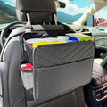 Upgraded Extra Large Car Seat Organizer Backseat with 3 Storage Pockets, Multipurpose Car Organizer Hanging Car Trash Bag Can