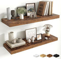 Fun Memories Floating Shelves for Wall, 32 Inch Long Floating Shelves Set of 2, 32 x 10 Wooden Shelves for Wall, Large Storag