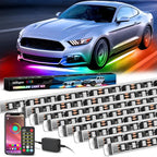 Nilight 8Pcs Aluminum Underglow Neon Accent Strip Lights 396 LEDs Dream Color Door Assist Multi Modes Sound Active Function Music with APP, Remote Control Underbody Light for Car Truck RV