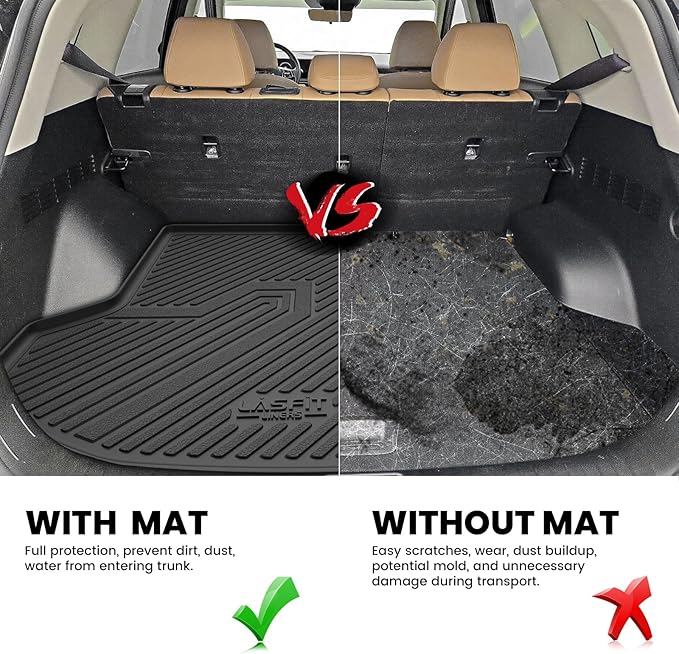 LASFIT Cargo Mat for Kia Seltos 2026 2025 2024 (Not Fit SX), All Weather TPE Custom Fit Car Trunk Mats Cargo Liners Acessoires for Kia Seltos 2024-2026, Black