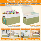 Large Toy Storage Box with Lid Upgraded Toy Storage Chest Organizer with Divider Foldable Toy Bin for Kids Boys Girls Playroo