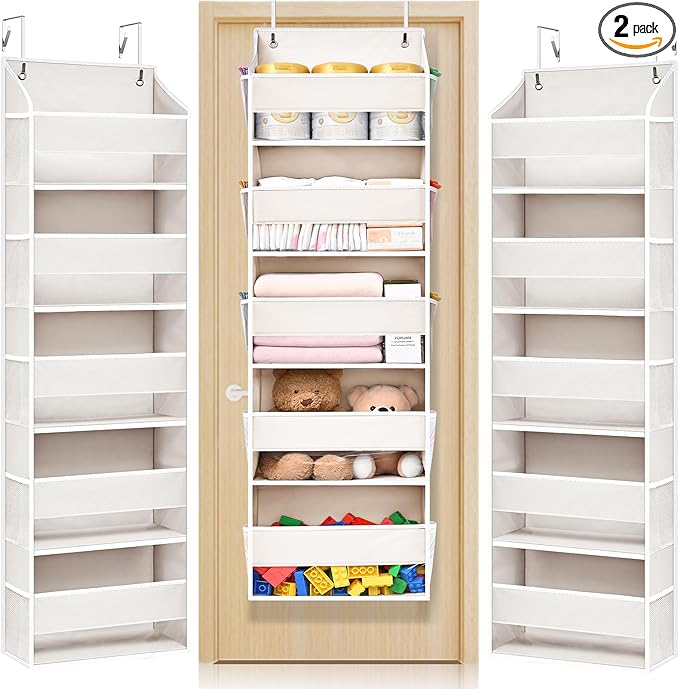 ULG 2 Pack 5-tier Over the Door Organizer Beige
