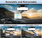 Car Rearview Mirror Tablet Mount, Truck Rear View Mirror Tablet Phone Holder Bracket with Adjustable Arm [Rotatable 360° & Retractable] for iPad Air Mini, Galaxy, Fire, iPhone, 4-11"