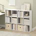 Furinno PELLI Book Shelf, 12-Cube Bookshelf, Cube Storage Organizer Bookcase, 11.7 x 47.6 x 36, for Living Room, Bedroom, Hom
