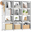 Mavivegue Book Shelf, 12 Cube Storage Organizer, Closet Storage Organizer, White Cubicle Storage Rack