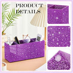 Jetec Acrylic Glitter Pen Holder 4 Compartments Bling Makeup Brush Stationery Organizer Pencil Holder for Desk Accessories Sp
