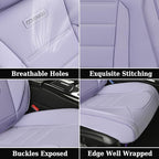Coverado Car Seat Covers Full Set, Nappa Leather Seat Covers for Cars, Car Seat Protector Car Seat Cushion, Front and Back Se