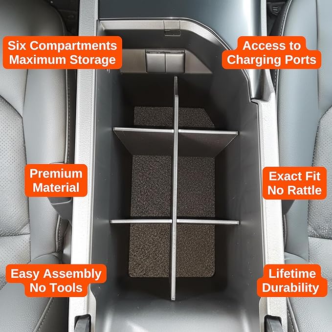 Vehicle OCD - Center Console Organizer for Toyota Camry XLE/XSE (2018-2026) and LE/SE (2020-2026) - Made in USA - SLX137