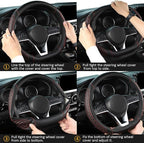 West Llama Flat Bottom Car Steering Wheel Cover for Nissan,D Shaped Steering Wheel Cover for Rogue,Altima,Kicks (Diamond Quil