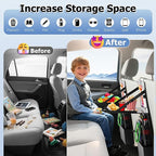 KaiCross Backseat Car Organizer with Upgraded Foldable Tray, Car Seat Organizer for Kids, Travel Accessories with 9 Storage Pockets,Car Seat Organizer Backseat with Touch Screen-1 Pack