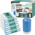 Cozy Essential Travel Vacuum Storage Bags with Rechargeable Cordless USB Pump, Space Saver Bags for Luggage, Suitcase, Carry-