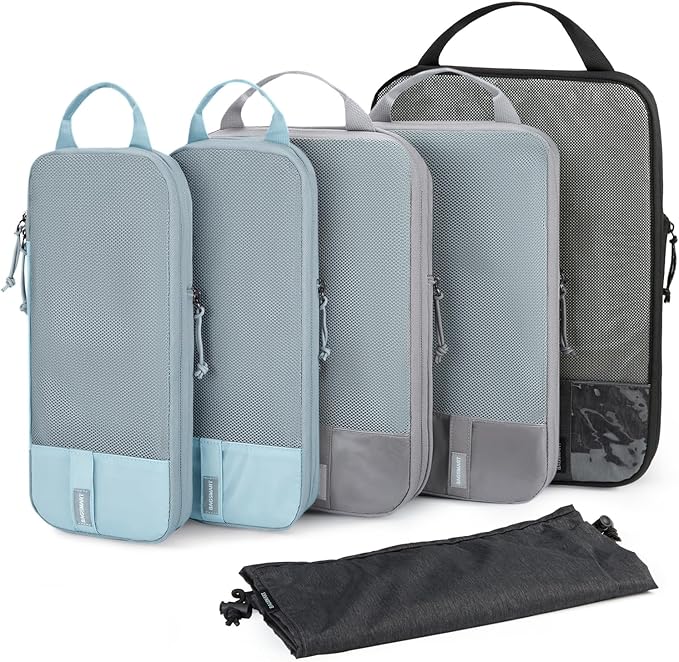 BAGSMART 6 Set /4 Set/2 Set Compression Packing Cubes for Travel, Lightweight Luggage Organizer Bags, Durable Space Saver Bag