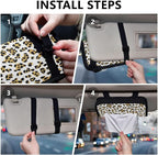 Car Tissue Holder Car Visor Organizer Tissue Box Holder for Car Sun Visor Organizer with Car Vehicle Accessories Essentials Interior for Women Men Yellow Leopard Pattern