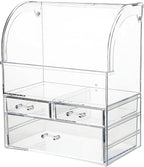 Clear Large Acrylic Makeup Organizer With Lid Cosmetic Storage Drawers Portable Makeup Organizers Dustproof And Waterproof Bo