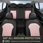 FLORICH Seat Covers Front Seats Pink Seat Cover 2 Pack Leather Mesh Automotive Car Seat Cover Breathable Durable Car Interior