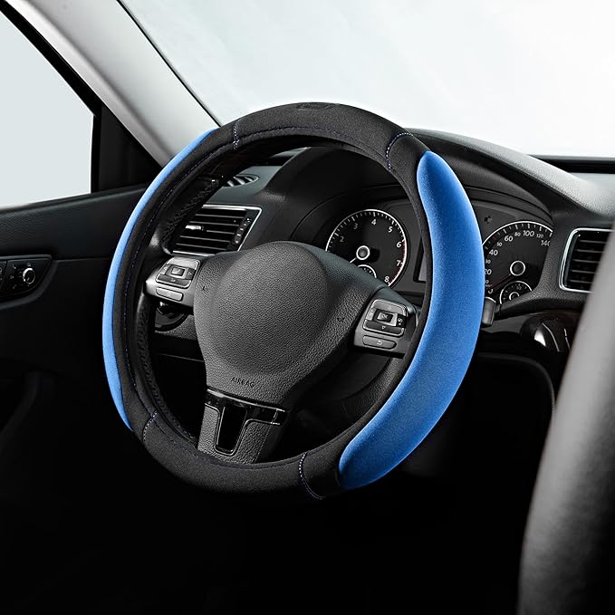 Skechers Steering Wheel Cover, Memory Foam Car Steering Wheel Cover,14.5-15inch Anti-Slip Safety Comfortable Desgin, Universa