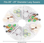 Oubonun Lazy Susan Organizers Set of 8, 11.6’’ x 10.2’’ x 4.1’' Plastic Transparent Kitchen Cabinet Storage Bins with Handle,