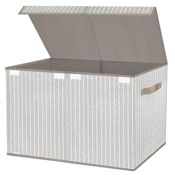 VERONLY Toy Box Chest Organizer Bins for Boys Girls Kids, Large Collapsible Fabric Storage Container with Flip-Top Lid & Hand