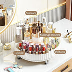 Anyoifax Makeup Perfume Organizer Tray with Divider 360 Degree Rotating Lazy Susan Skincare Lotion Organizer Spinning Cosmeti
