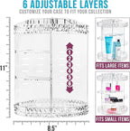 Sorbus 360 Rotating Makeup Organizer - Spinning cosmetics organizer, Adjustable Shelves for Make Up, Perfume & Toiletries - A