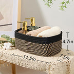 MiniArk Small Storage Baskets for Organizing | Closet Organizer Bins | Shelf Toy Basket | Woven Rope Baskets | Cube Decorativ