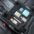 PIMCAR Compatible with 2019-2026 Dodge RAM 1500 2500 3500 Center Console Organizer ABS Plastic Material Interior Accessories Armrest Box Insert Tray (Red Trim)