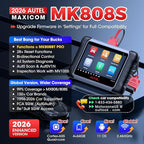 Autel Scanner MaxiCOM MK808S: 2026 Bidirectional Tool as MX808S MK808BT Pro M808Z, Work as MaxiCheck MX900 MK900BT, 28+