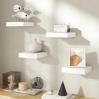 Axeman Square Floating Shelves for Wall, 8" W x 8" D x 1.4" H Rustic Wooden Shelves, 4 Pack Wall Mounted Floating Shelf with 