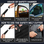 2-Pack Car Safety Hammer Seatbelt Cutter, Glass Breaker Car Window Breaker and Seatbelt Cutter Tool,Auto Rescue Escape Emerge