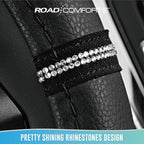 Road Comforts Leopard Steering Wheel Cover - Made with PVC Leather Cheetah Print - Anti-Slip, Universal Fit 14 1/2 inches to 